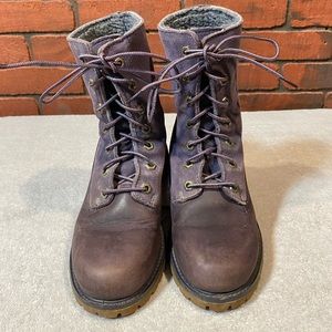 Timberland Jayne Fleece Fold-Down Boots Leather Purple Women’s Size: 6 M
